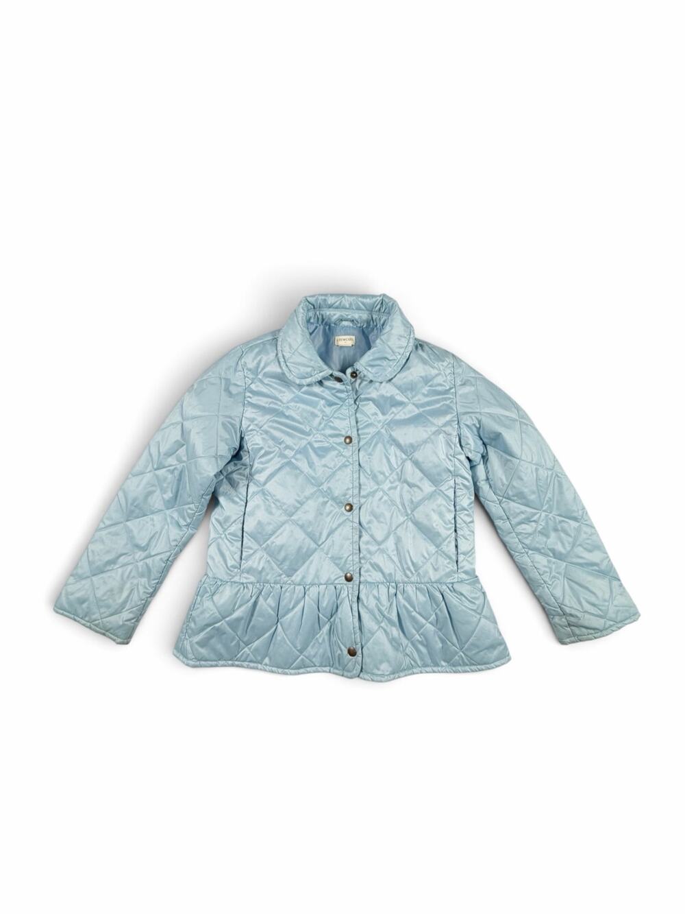 J.Crew Crewcuts Girls Peplum Barn Jacket Quilted Light Blue Medium 8-9